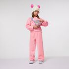 بنطلون بنات بالشعار باللون الوردي , 1, hi-res