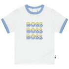 Younger Boys White Logo T-Shirt, 1, hi-res