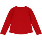 Girls Red Long Sleeve Top, 1, hi-res