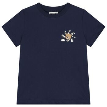 Navy Blue Teddy Bear Logo T-Shirt