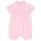 Baby Girls Pink Logo Romper, 1, hi-res