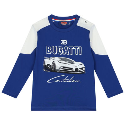 Younger Boys Blue & White Long Sleeve Top