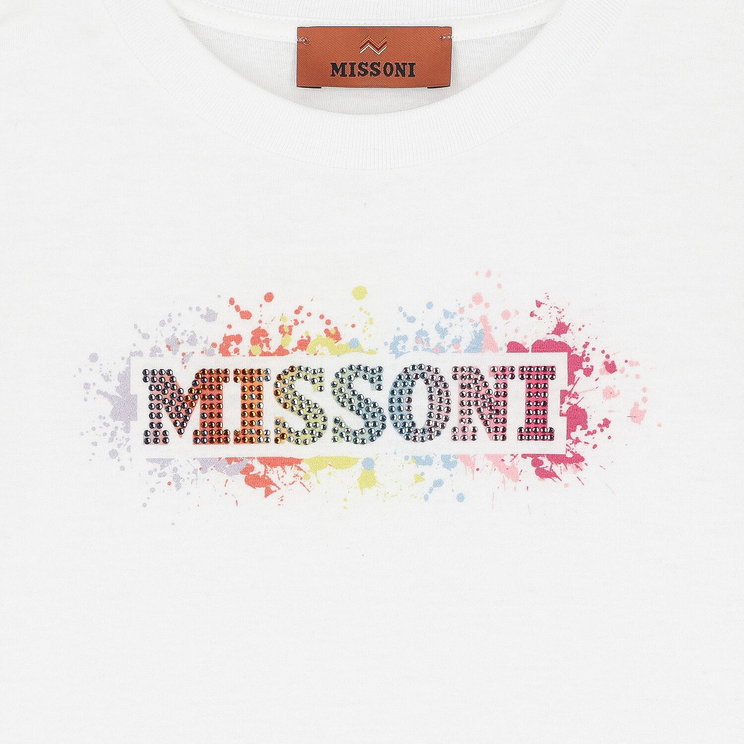 تيشيرت بنات بالشعار باللون الابيض, 1, hi-res