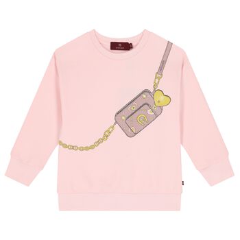 Girls Pink Crossbody Bag Sweatshirt
