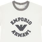 تيشيرت أولاد بالشعار باللون العاجي, 1, hi-res