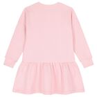 Girls Pink Teddy Bear Logo Dress, 1, hi-res