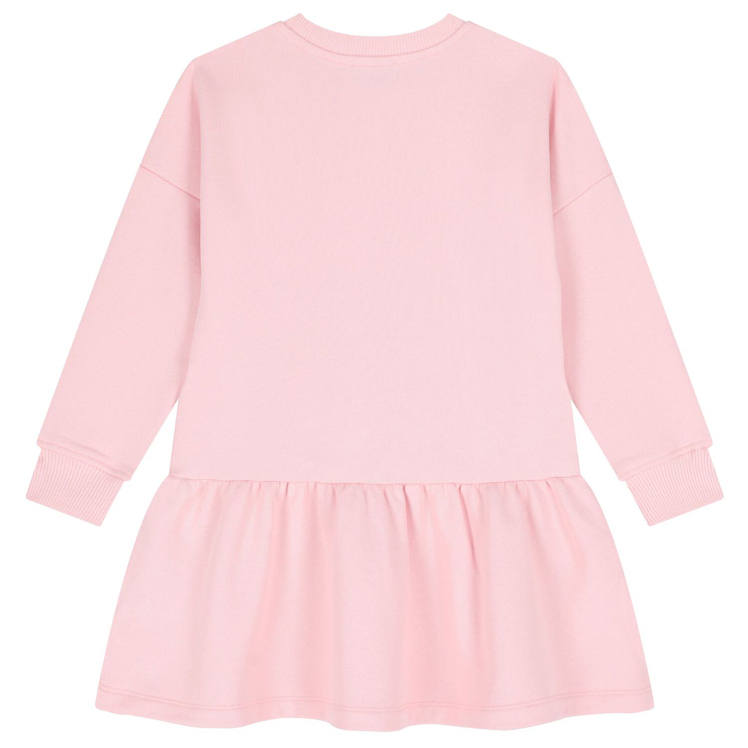 Girls Pink Teddy Bear Logo Dress, 1, hi-res