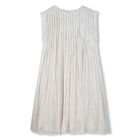 Girls Ivory Logo Pleated Dress, 1, hi-res