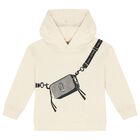 Girls Ivory Bag Hooded Top, 1, hi-res