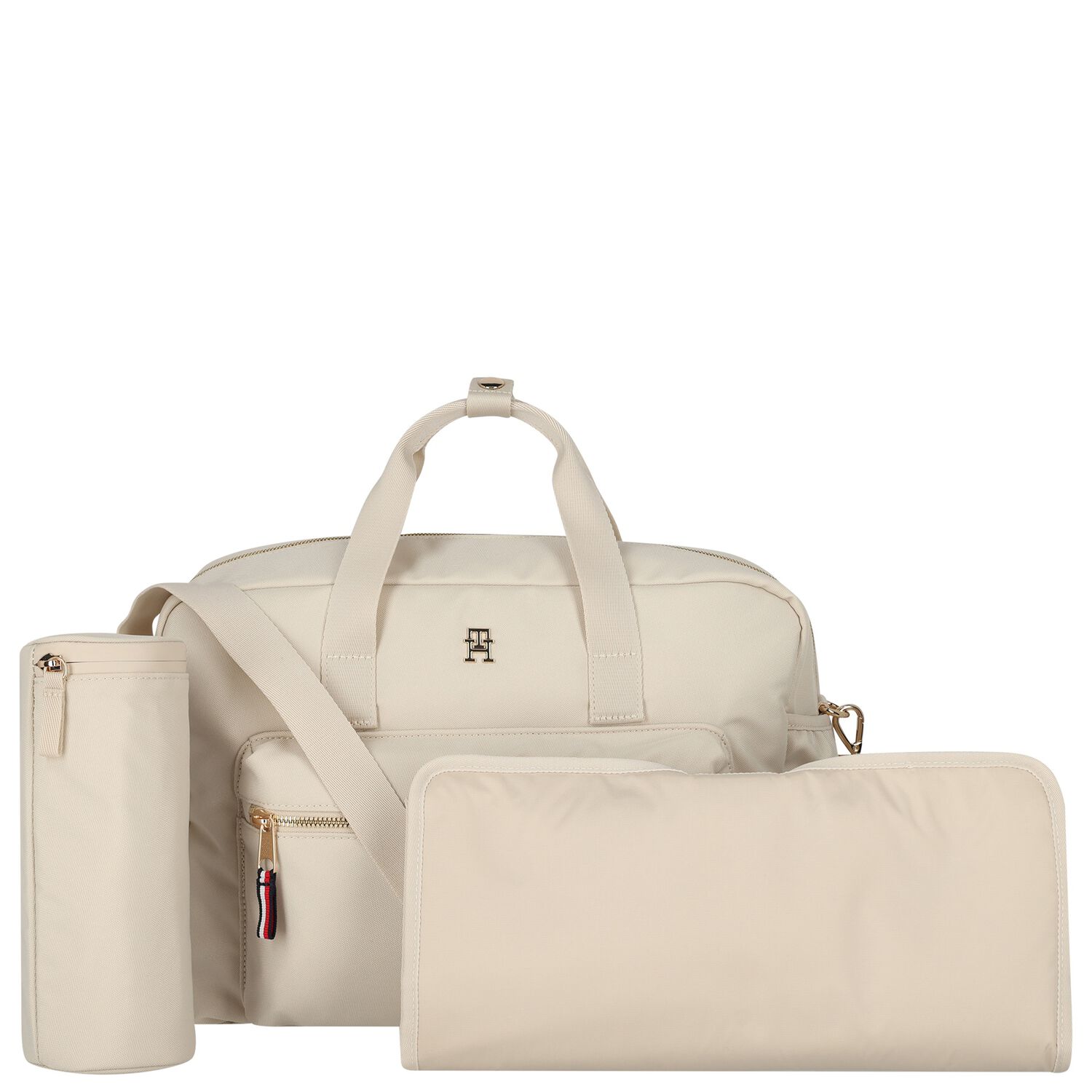 Beige Logo Baby Changing Bag, 5, hi-res