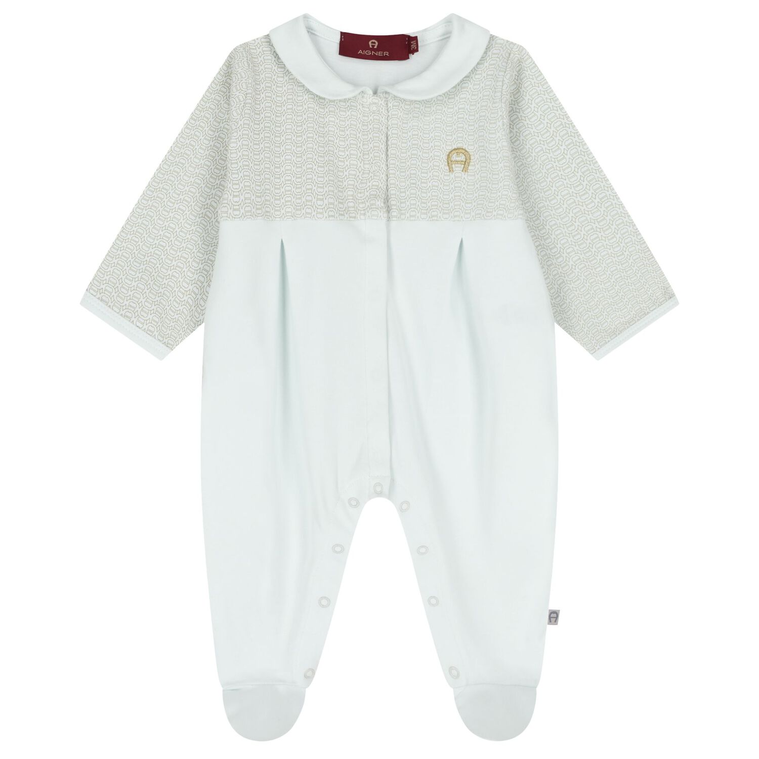 Baby Boys Blue & Gold Logo Babygrow Gift Set, 2, hi-res