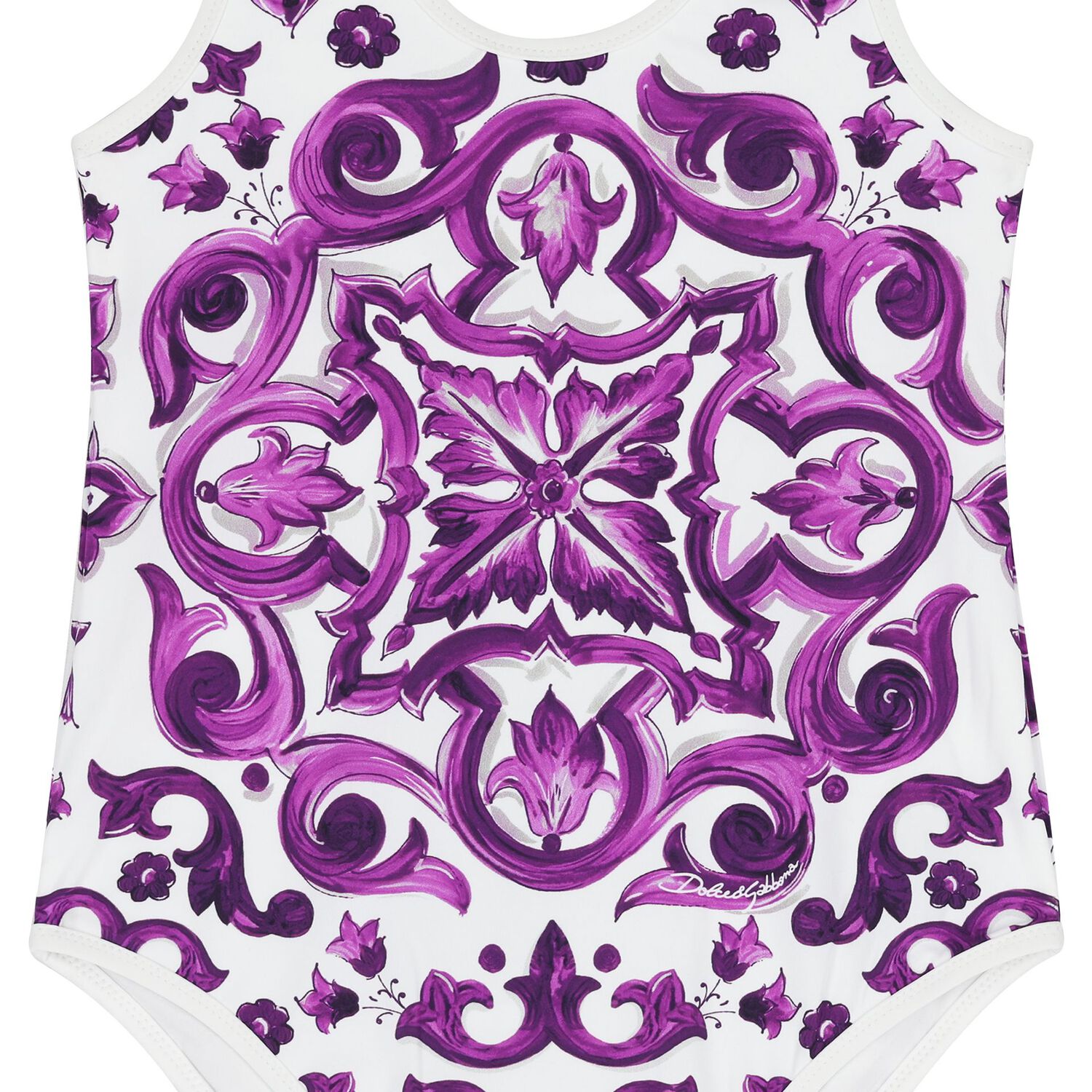 ملابس سباحة ماجوليكا بيضاء وأرجوانية للبنات, 1, hi-res image number null