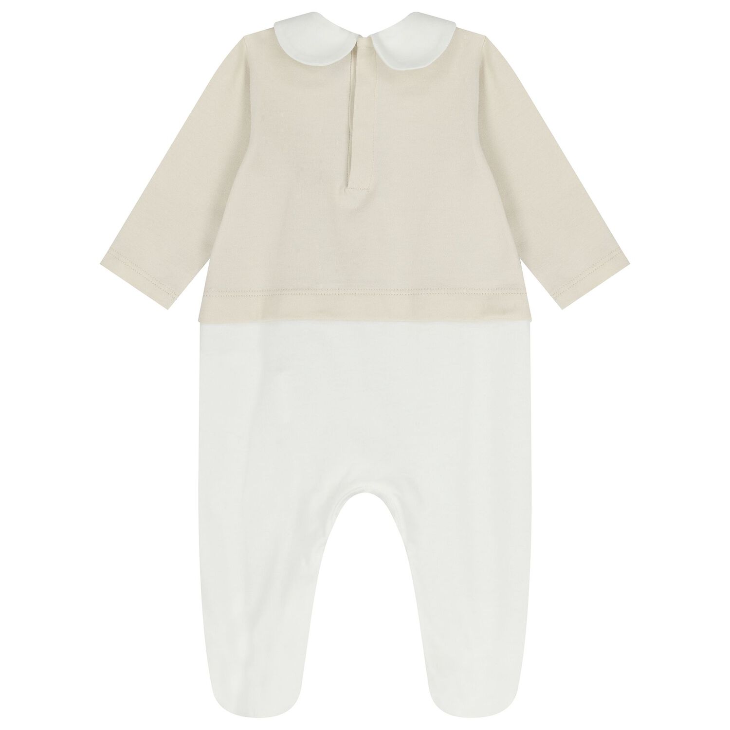 White & Beige Logo Babygrow Gift Set, 1, hi-res