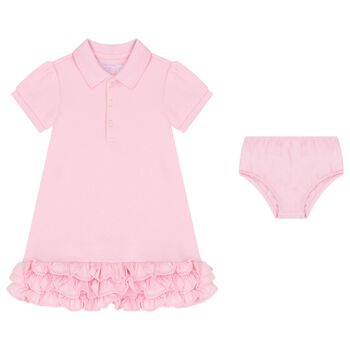 Baby Girls Pink Polo Dress Set