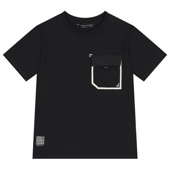 Boys Black Cotton T-Shirt