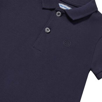 Younger Boys Navy Logo Polo Shirt