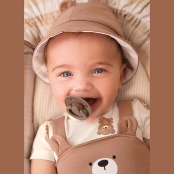 Baby Boys Teddy Bear Romper & Hat Set