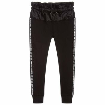 Girls Black Logo Trousers