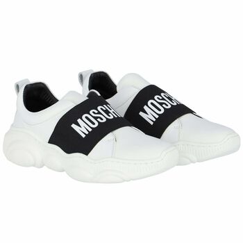 White Leather Logo Trainers