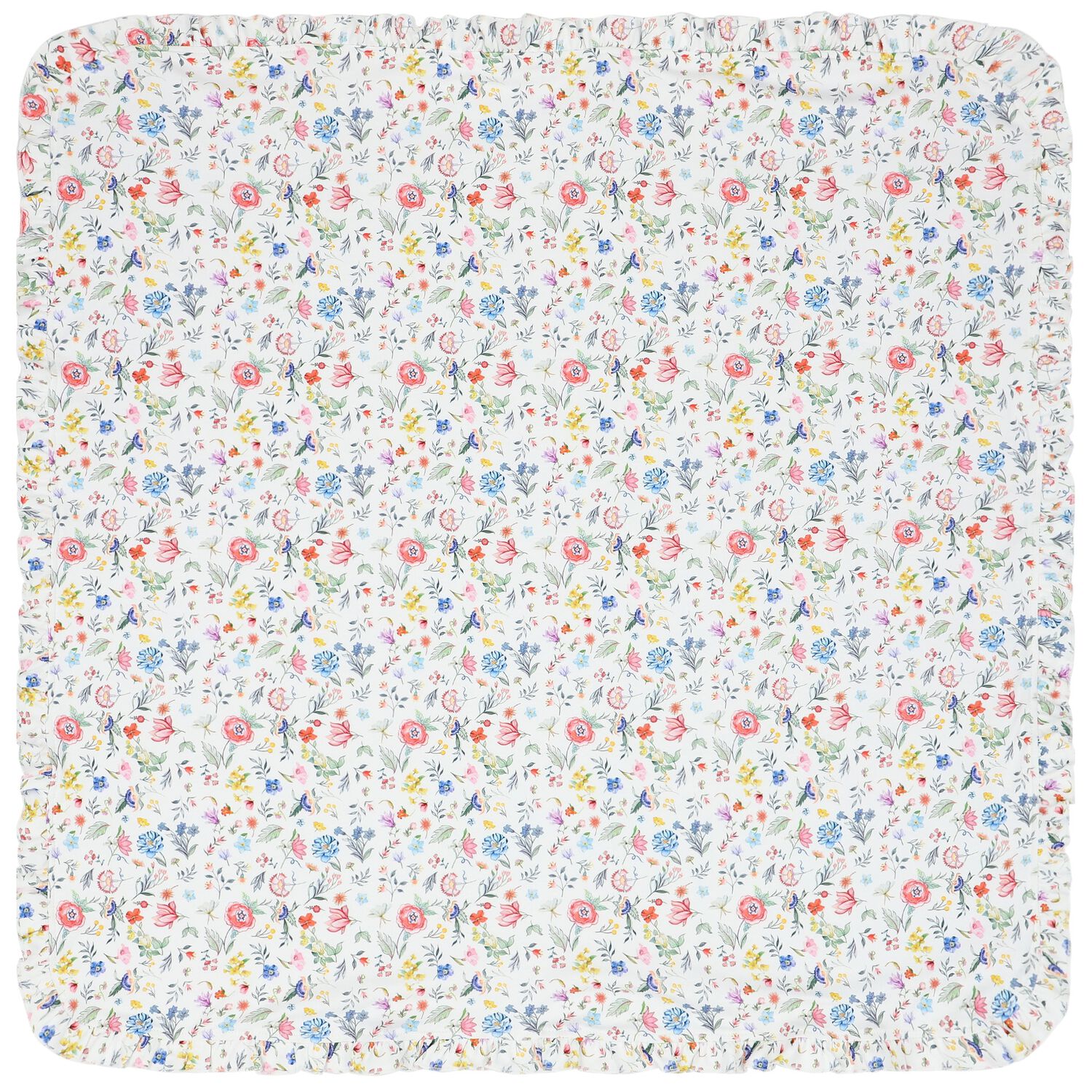 Baby Girls White Floral Blanket, 1, hi-res image number null