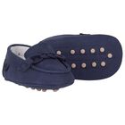 Baby Boys Navy Blue Leather Pre Walker Moccasins, 3, hi-res