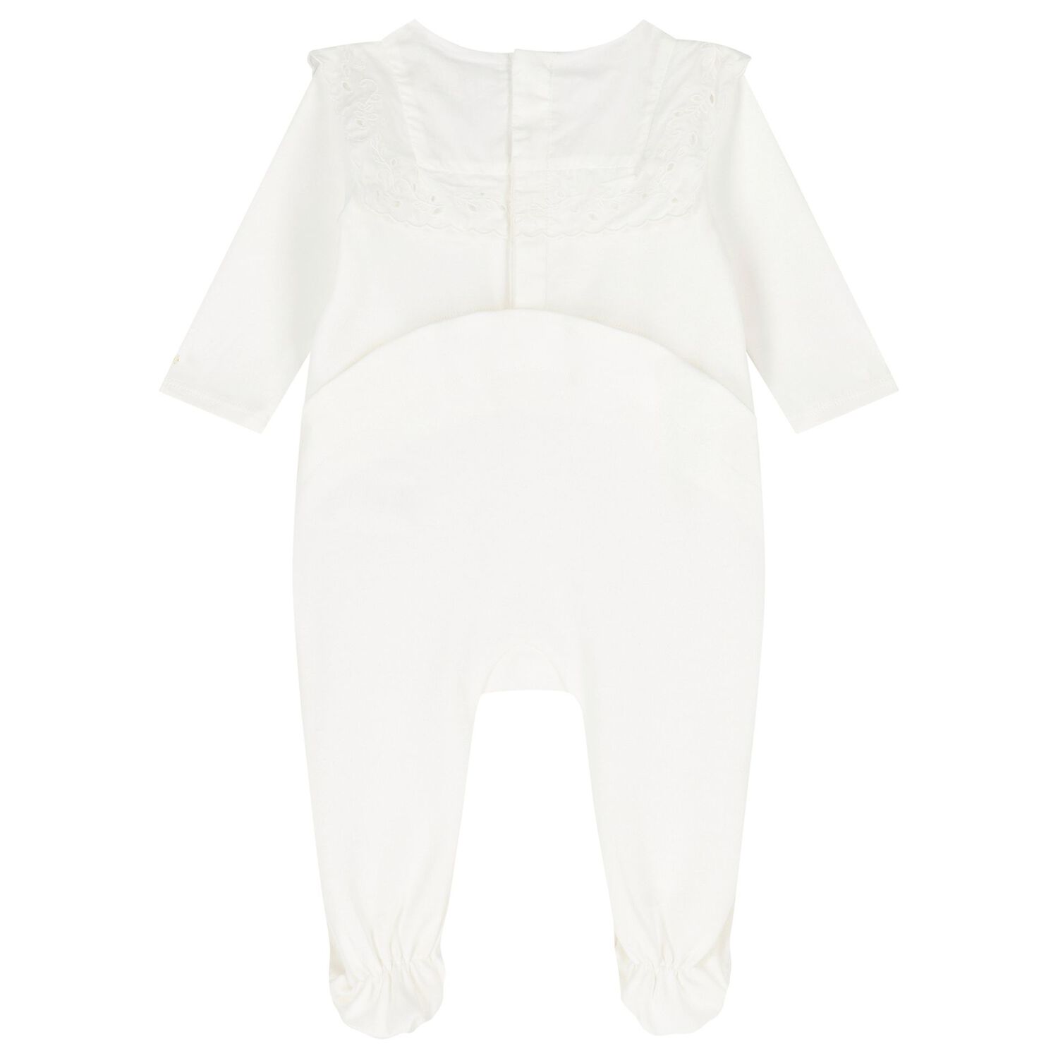 Baby Girls White Broderie Anglaise Babygrow Gift Set, 1, hi-res