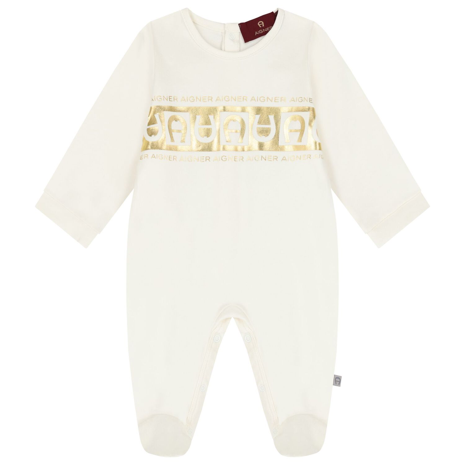 Ivory & Gold Logo Babygrow Gift Set, 1, hi-res image number null