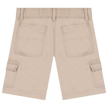 Boys Beige Logo Shorts