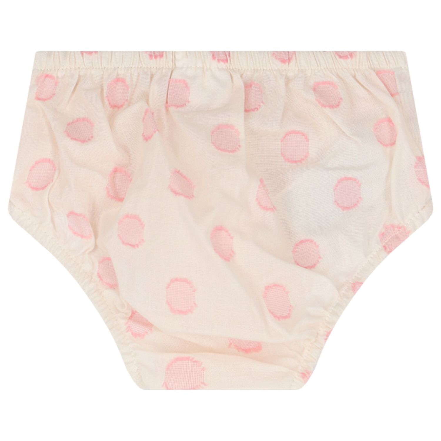 طقم بنات فستان منقط باللون العاجي والوردي, 1, hi-res