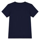 Younger Boys Navy Blue Logo T-Shirt, 1, hi-res
