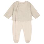 Beige Logo Babygrow Gift Set, 1, hi-res