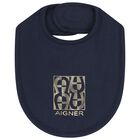 Baby Boys Navy Blue & Gold Babygrow, Hat & Bib Gift Set, 1, hi-res