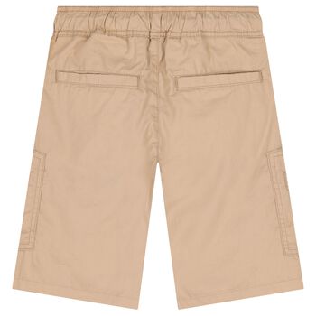 Boys Beige Logo Shorts