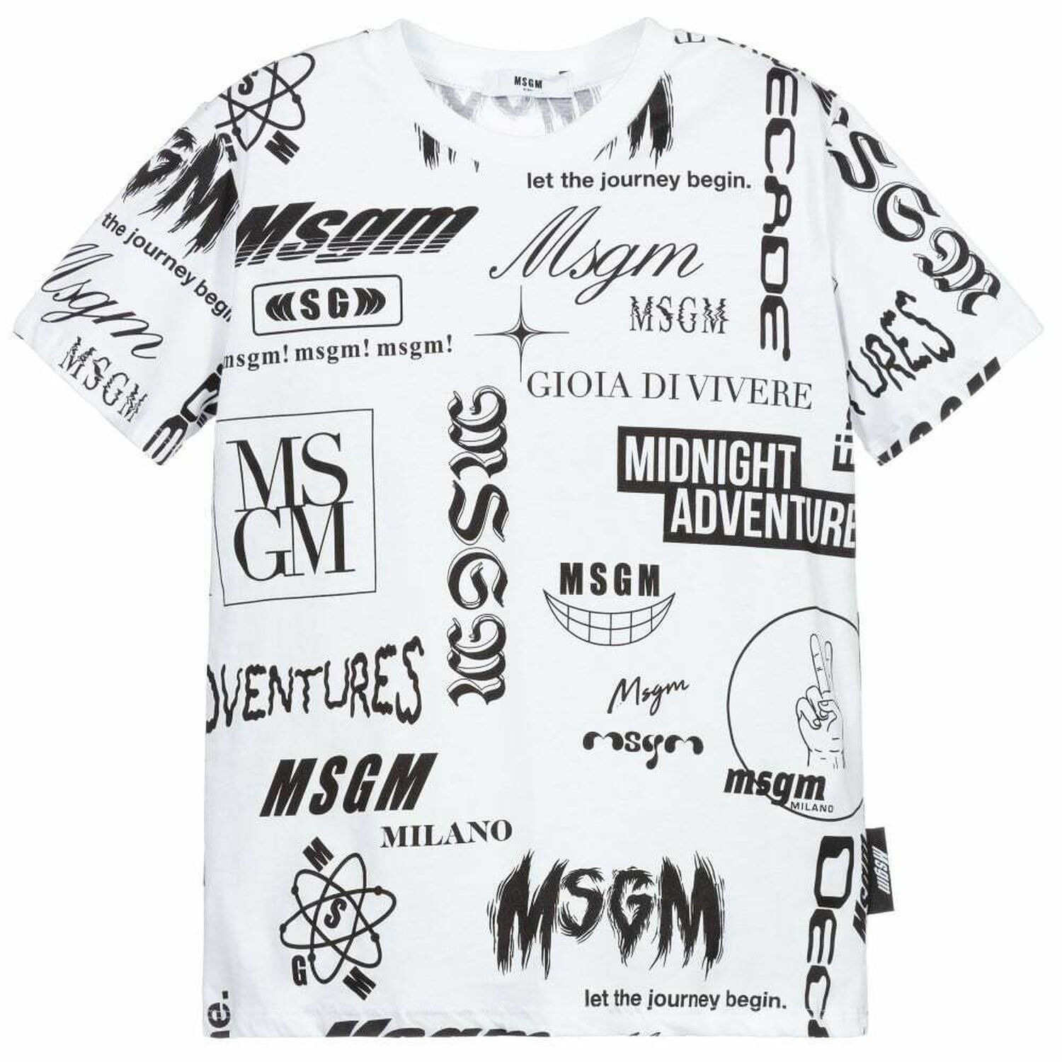 تيشيرت بالشعار باللون الابيض للاولاد, 1, hi-res