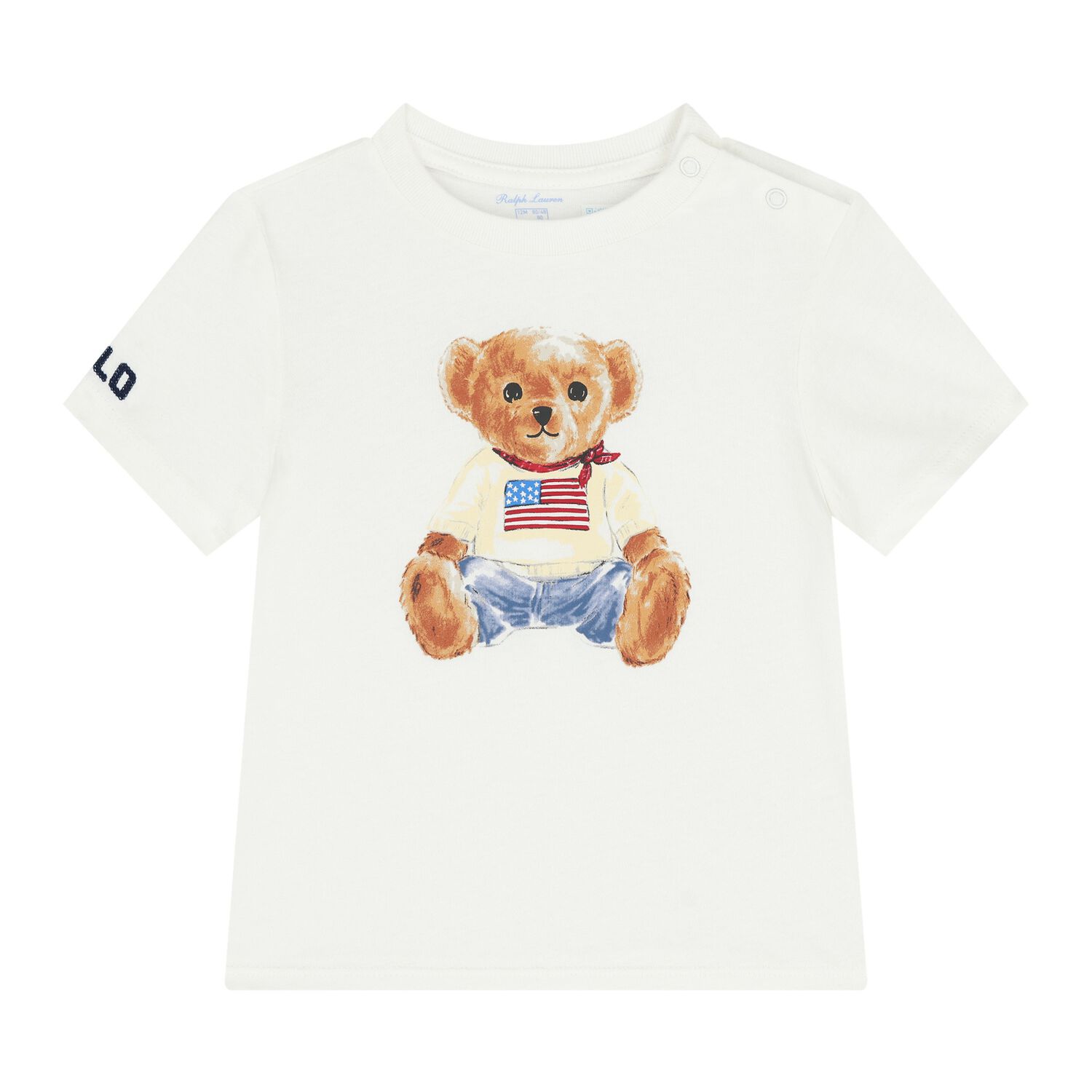 Baby Boys White Polo Bear T-Shirt, 1, hi-res