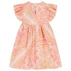 Girls Pink Floral Paisley Dress, 1, hi-res