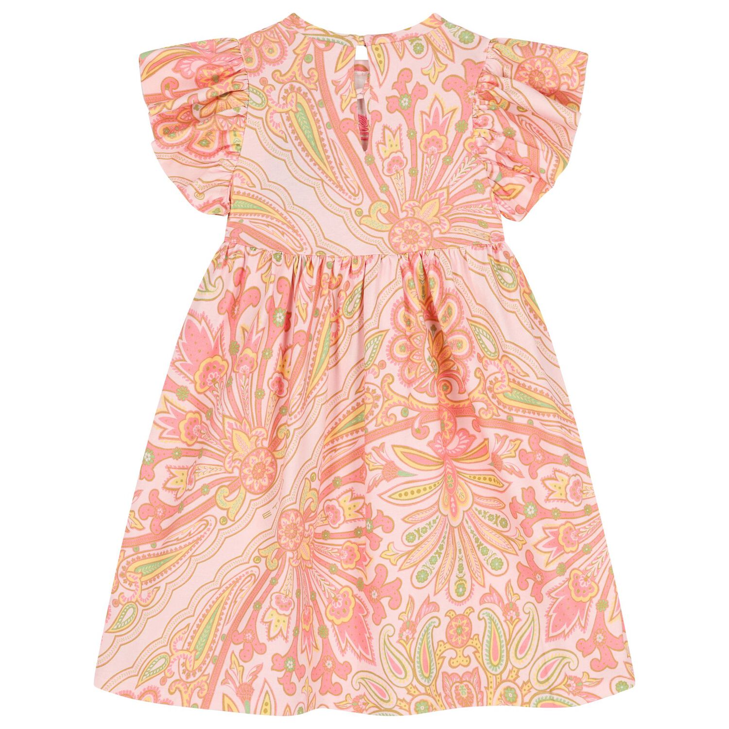 Girls Pink Floral Paisley Dress, 1, hi-res