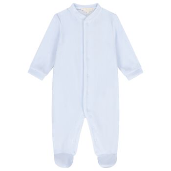 Baby Boys Blue Wings Velour Babygrow