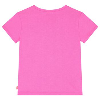 Girls Pink Logo Heart Sequin T-Shirt