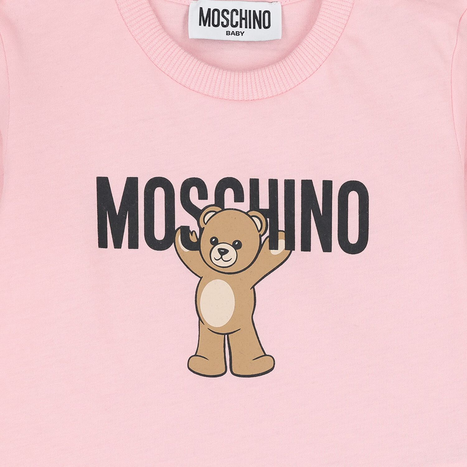 توب بأكمام طويلة بشعار تيدي بير باللون الوردي, 4, hi-res