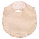 Baby Girls Pink & Gold Ruffled Bib, 2, hi-res