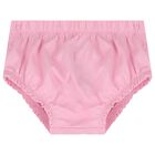 طقم بنات فستان بالشعار باللون الوردي, 1, hi-res