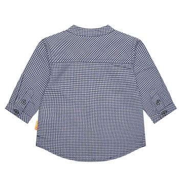 Baby Boys White & Navy Blue Teddy Shirt
