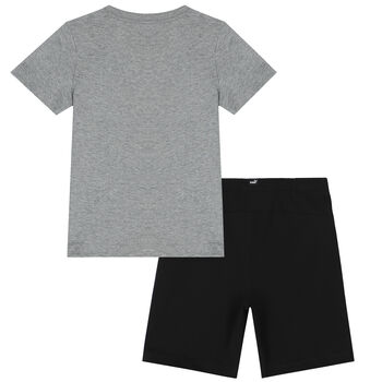 Boys Grey & Black Shorts Set
