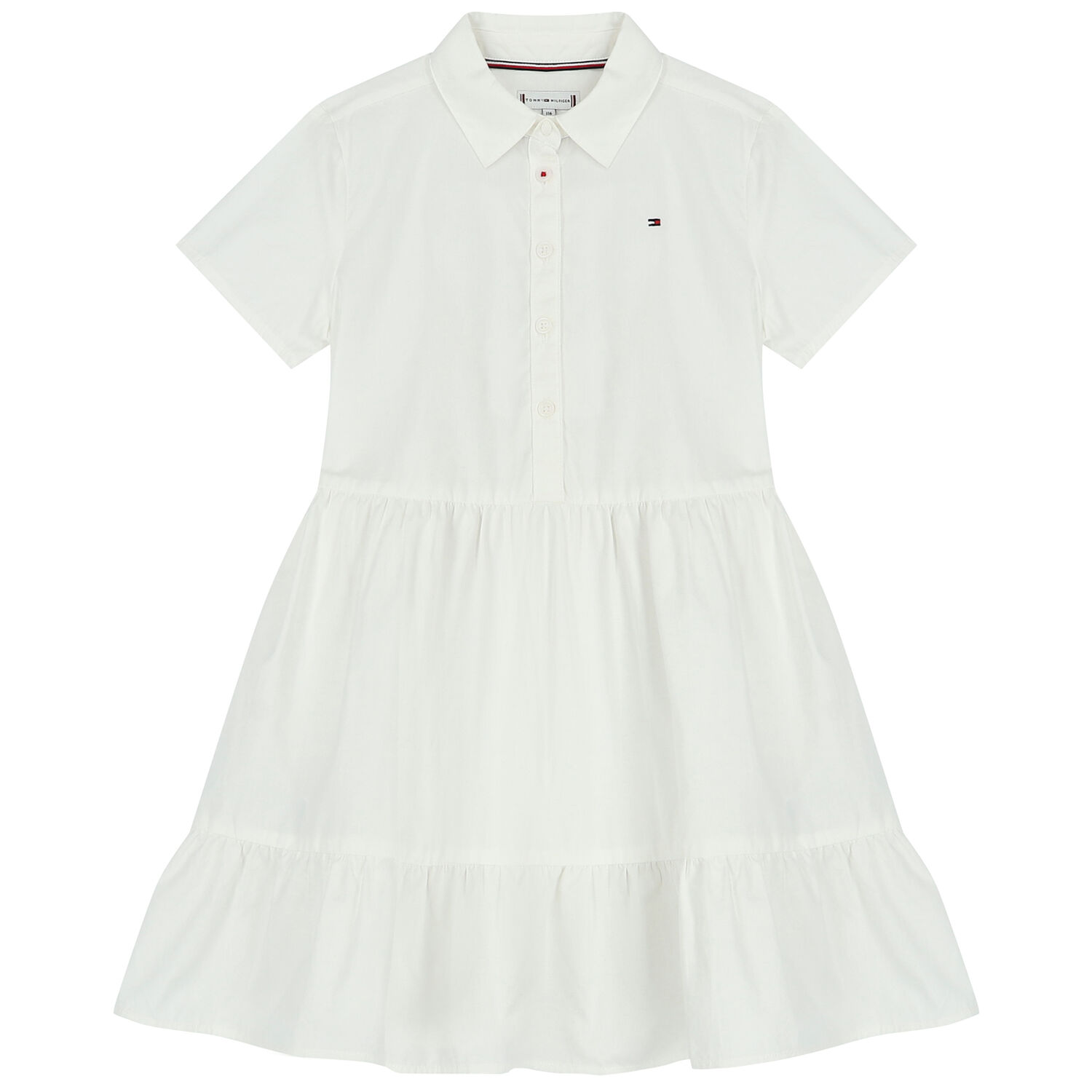 Girls White Logo Shirt Dress, 1, hi-res image number null