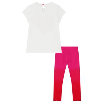 Girls White & Red Leggings Set