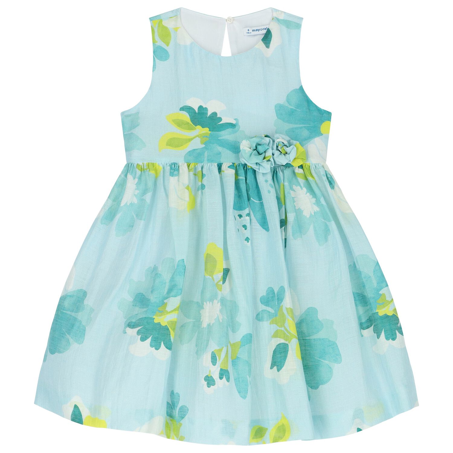 Girls Green Floral Dress, 3, hi-res image number null
