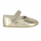 Baby Girls Gold Embellished Pre Walker Shoes, 1, hi-res