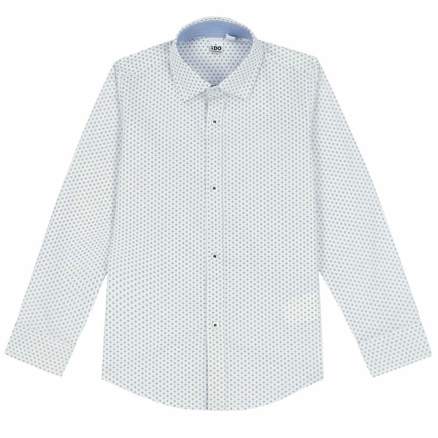 Boys White Long Sleeved Shirt, 1, hi-res image number null