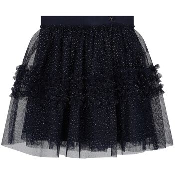 Girls Navy Blue & Gold Tulle Skirt